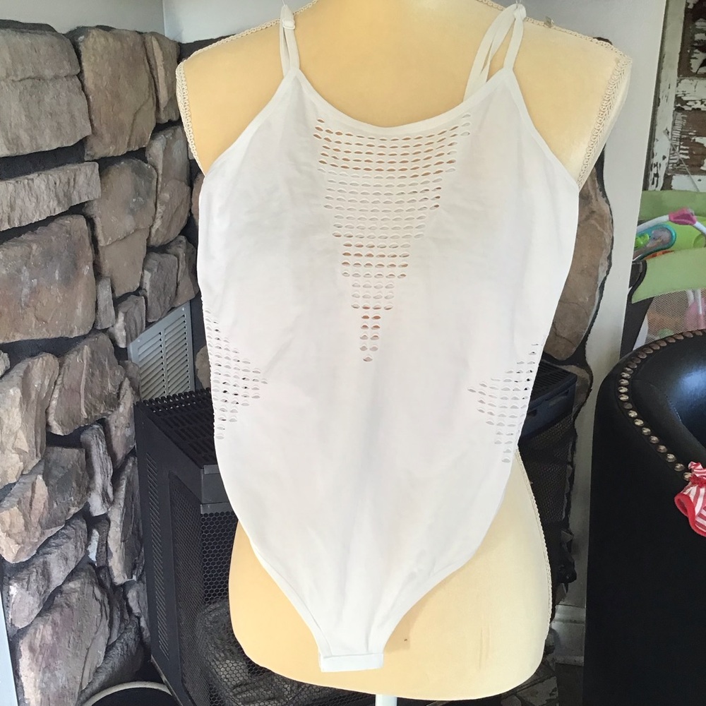 Cotton Candy White Cut-Out Bodysuit